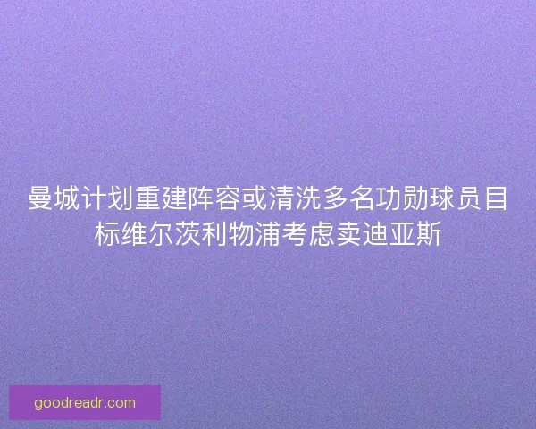 曼城计划重建阵容或清洗多名功勋球员目标维尔茨利物浦考虑卖迪亚斯